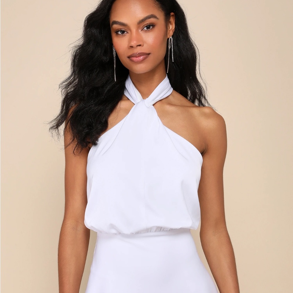 Lulu's White Halter Dress